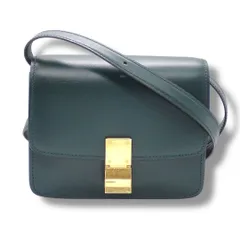 セリーヌ CELINE クラシックボックス スモール ショルダーバッグ レザー グリーン ゴールド ゴールド金具 4396のサムネイル