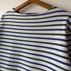 セントジェームス バスクシャツ ウェッソン ボーダー カットソー SAINT JAMES ouessant white/blue/dark green T5