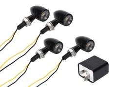 【車検対応 Eマーク認証済】バイク用 LED ミニ ウインカー 4個 セット 汎用 アルミ 製 スモークレンズ 12V 2ピン ハイフラ 防止 リレー 付き カスタム パーツ (クリア) [クリア]