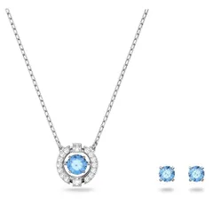新品 [Swarovski] [スワロフスキー] Sparkling Dance Round クリスタル ネックレス スタッズピアス セット