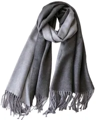 [Elixio] [エリクシオ] マフラー ストール レディース 大判 リバーシブル カシミヤタッチ 柔らかい あたたかい コンパクト 可愛い お洒落 上品 無地 プレゼント 秋 冬 (グレー×グレー) [グレー/グレー]