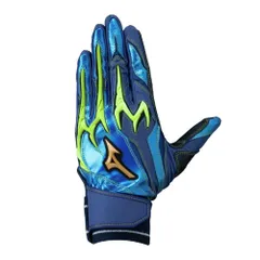 MIZUNO ミズノプロ 野球用 バッティング手袋 デュアルテンション シリコンパワーアークDI シープレザー 1EJEA547 サイズ25cm  ブルー×ライム 新品・未使用品