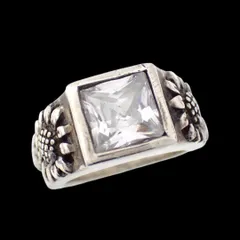 ロイヤルオーダー ROYAL ORDER 925 SUNFLOWER RING リング 指輪 9号 ひまわり ジルコニア シルバー クリアカラー 925 キュービックジルコニア 4335のサムネイル