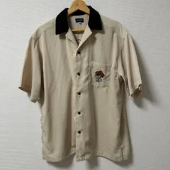 (^w^)b BACK NAMBER バックナンバー リラックスフィット 刺繍 無 ボウリング シャツ トップス 半袖 春 デイリーユース ポリエステル100％ ファッション カジュアルウェア ベージュ 桃 ブラック 黒 メンズ サイズ L OM10921HG