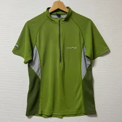 (^w^)b mont-bell モンベル 半袖 Tシャツ フルジップ トップス アウトドアウェア 春 夏 登山 旅行 ポリエステル100％ アクティブウェア トレーニング スポーツ 屋外活動 グリーン 緑 グレー 灰色 メンズ サイズ M OM10911HGのサムネイル