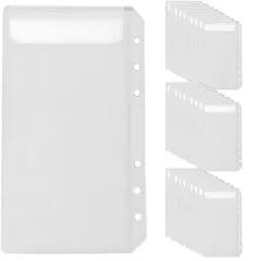 JUSTVEL バインダーポケット A6 ファイルポケット リフィル 【小物が落ちない安心感】 6穴 30枚 ルーズリーフポケット 縦型 横型 防水 透明 整理 紛失防止 小物収納 (クリア縦入れ) [クリア縦入れ]