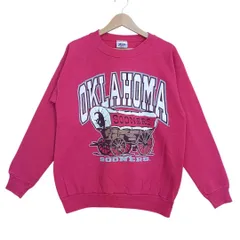 90s USA製 TNT OKLAHOMA SOONERS カレッジロゴ スウェット メンズL相当 赤 レッド 古着 90年代 ヴィンテージ VINTAGE アメカジ トレーナー アメリカ古着 オクラホマ・スーナーズ 馬車プリント 【スウェット】