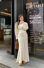 チークラベル アンゴラ ニット ベスト+スカート セットアップ