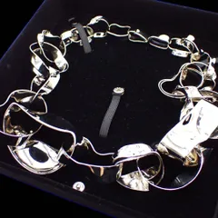 箱 BALENCIAGA バレンシアガ 約68.5cm リンク ネックレス チョーカー ロング メンズ シルバー アクセサリー 4023のサムネイル