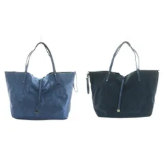 ティファニー TIFFANY & CO. リバーシブル トートバッグ 光沢 レザー 青 /MI ■OS ■OH