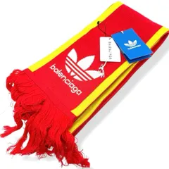 未使用　BALENCIAGA　ADIDAS　バレンシアガ　アディダス　コラボ　マフラー　レッド　ストライプ　724010　ロゴ　限定品　 ct3のサムネイル