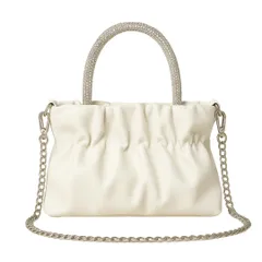 [Liebendo] ハンドバッグ レディース 2WAY ショルダーバッグ パーティーバッグ 小さめ 軽量 パーティー デート 結婚式 二次会 フォーマル 可愛い ドレスバッグ カバン オケージョン 入学式 卒業式 (ホワイト) [ホワイト]