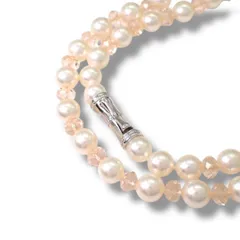 TASAKI 田崎真珠 タサキ パールヴァリエ あこや 7-7.5mm 122㎝ パール 真珠 クリスタル シルバー SV ネックレス チョーカー ジュエリー 3776