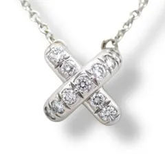 Tiffany & co. ティファニー クロスステッチ キス 11P ダイヤモンド ダイヤ ネックレス ペンダント Pt950 プラチナ ジュエリー シグネチャークロス クロス 3859