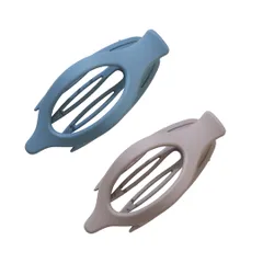 バンスクリップ しっかりとまる ヘアクリップ ヘアクロー 2個セット くすみカラー おしゃれ 可愛い シンプル (ブラック＆ブラウン) [ブラック＆ブラウン]