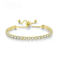 収納袋付き ブレスレット レディース ジルコニア ジュエリー 極細 華奢 プレゼント ピンクゴールド 金 銀 シンプル おしゃれ 可愛い チェーン パール かわいい ローズクォーツ ストーン 普段使い (ゴールド) [ゴールド]