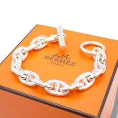 箱 HERMES エルメス シェーヌダンクルMM 13コマ ブレスレット 925 シルバー 3450