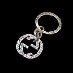 GUCCI グッチ インターロッキングG アラベスク キーホルダー シルバー