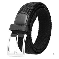 【新品】 [TAMAZI] メンズ ベルト 穴なし 無段階フィット メッシュ 伸縮 編み込み ゴム カジュアル ビジネス レザー 1