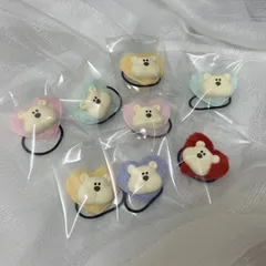 ふわふわハートくまさん⌇﻿ヘアゴム