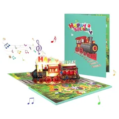 【新品】 誕生日メロディ付き グリーティングカード 光り、封筒、音楽とライト付き バースデ 誕生日カード メッセージ 祝福カード 手作りの贈り物 ラッピング用品 (M-005)