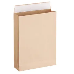 【新品】 【20枚入】宅配袋 梱包紙袋 ゆうパケット用角底袋ｓサイズ縦327mm 横215mm 側面マチ65mm+ベロ部分45mm 未晒 マチ広 茶色 無地 茶無地 中身が見えない 厚手クラフト120g 業務配送梱包資材包装ラッピング袋荷物配達出荷ゆうパッ 0