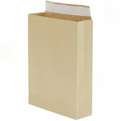 【新品】 紙袋 宅配郵送用梱包袋 ミニ 20枚 SSサイズ 縦250mm横160mm側面マチ45mm+ベロ部分45mm 両面テープ付マチの広い角底袋 無地茶色 包装ラッピング袋 ネコポス ゆうパケット クロネコ ヤマト宅急便 佐川郵送用封筒 0