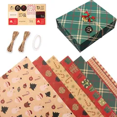 【新品】 包装紙 ラッピングペーパー クリスマス包装紙 【6枚セッ】 包装紙 お洒落 ギフト包装紙 厚手 大判 誕生日 クリスマス バレンタインデー 新年 成人の日 お祝い 子供の日 復活祭人気ギフト プレゼント ラッピング用品 プレゼント テープ ステッ 0