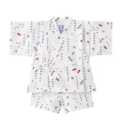 新品 [ミキハウス] 甚平スーツ 上下セット 半袖 とんぼ 金魚 日本製 男の子 花火大会 夏祭り ベビー キッズ 子供服 12-7501-682 90cm 白