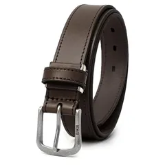 【新品】 ベルト 30mm 116cm シンプル 牛床革 レザー ステッチ ニッケルフリー 1