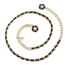 【新品】 JADZBJRJADZBJRレディース ゴールドチェーンベルト パールペンダント付き ワンピース用ウエストマーカー スリムシルエットになる アジャスタブル パーティー・カジュアルに対応 0