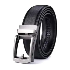 【新品】 [Molitalo] ベルト メンズ オートロック バックル 無段階調節 本革 ベルト 穴なし ビジネス 紳士 スーツ用 作業用 カジュアル 大きいサイズ 120cm プレゼントブラック 1