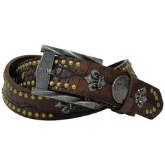 DIESEL ベルト クロコ型押し レザー ワニモチーフ バックル 85 - メルカリ