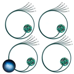 Lezalic LED 超小型 リード線 5本 磁気スイッチ 電飾 4個セット ワイヤレス 点灯 点滅 ボタン電池 (CR927対応) 模型 ジオラマ プラモデル ライト 照明 (ホワイト 5) [ホワイト 5]