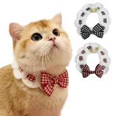 猫 2個セット 首輪 猫用 ペット バンダナ ビブ スカーフ 小型犬 チョーカー よだれかけ アクセサリー (S) 飾り 小動物 犬 バンダナ ペットよだれかけ 犬よだれかけ ねこ ネコ リード 猫首輪 帽子 クリスマス ハロウィン 蝶ネクタイ スカー [S]