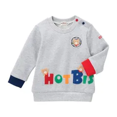 新品 [MIKIHOUSE HOT BISCUITS] [ミキハウス ホットビスケッツ] トレーナー 男の子 女の子 キッズ 子供服 グレー 120cm 73-5601-495