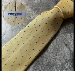 renoma PARIS レノマ ライトイエロー シルク ネクタイ[MSE514]のサムネイル