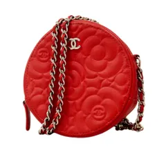 シャネル(Chanel) シャネル ショルダーバッグ カメリア チェーンショルダー ラムスキン レッド レディース