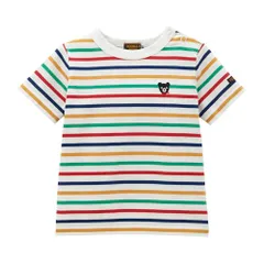 新品 [ミキハウス] ミキハウスダブルビー 半袖Ｔシャツ ボーダー くま 日本製 男の子 女の子 ベビー キッズ 子供服 通園 通学 60-5239-685 130cm マルチカラー
