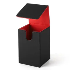 JUSTVEL カードストレージ PSA 鑑定 トレカ 縦長 収納 ケース ストレージボックス デッキケース トレーディングカード レザー調 デッキホルダー (レッド) [レッド]