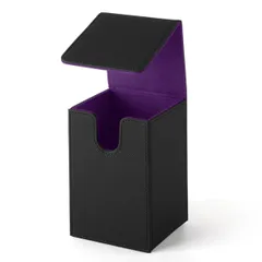 JUSTVEL カードストレージ PSA 鑑定 トレカ 縦長 収納 ケース ストレージボックス デッキケース トレーディングカード レザー調 デッキホルダー (パープル) [パープル]