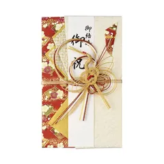 【新品】 マルアイ 祝儀袋 結婚式 デザイン 和風 金鶴 赤 1枚 キ9R 0