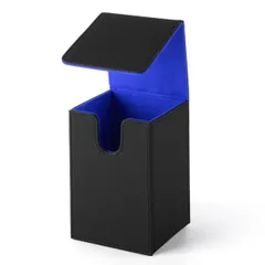 JUSTVEL カードストレージ PSA 鑑定 トレカ 縦長 収納 ケース ストレージボックス デッキケース トレーディングカード レザー調 デッキホルダー (ブルー) [ブルー]