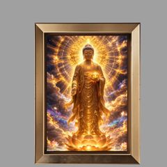 金運と幸福を招く 黄金仏像風水画」A4サイズ 額付き「No.36」 - メルカリ