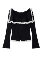 新品 [スナイデル] Susビッグカラーレーストリムニットプルオーバー SWNT261018 レディース NVY Free Size