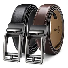 【新品】 [DOOPAI] ベルト メンズ 二本セット 大きいサイズ 長さ105-150cm スーツ用/作業用 カジュアル 穴なし 無段階調節 プレゼント用ボックス付き 1
