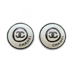 シャネル(Chanel) シャネル イヤリング ココマーク シャネル  サークル メタル シルバー ホワイトレディース