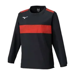 新品 サッカーウェア ピステシャツ 長袖 キッズ P2MEC400 ジュニア ブラック/チャイニーズレッド 140