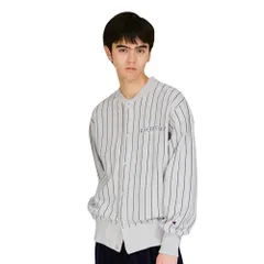 新品 スナップジャケット 綿100% USAコットン 長袖 ピンストライププリント C3-C007-060-L