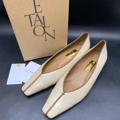 J420　23.5㎝ Le Talon　GRISE（ルタロングリーズ）ヒール2.5cm　ナロースクエアシームフラットシューズ　靴レディース　ベージュ